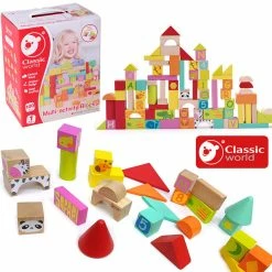 Classic World - Wooden Multi Activity Blocks - 100 Piece