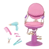 Our Generation - Sitting Pretty Salon Chair - Purple Hearts -model toy shop BD37414 Sitting Pretty Salon Chair GoldHeartsPurpleBase all components 1024x1024