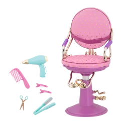 Our Generation - Sitting Pretty Salon Chair - Purple Hearts