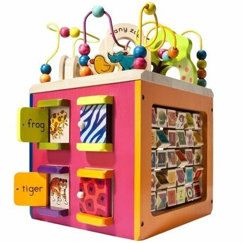 B Dot - Wooden Activity Cube Zany Zoo 1 B Dot - Wooden Activity Cube Zany Zoo