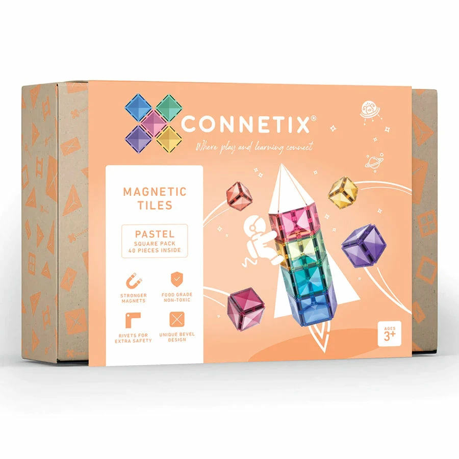 Connetix - Pastel 40 Piece Square Pack 1 Connetix - Pastel 40 Piece Square Pack