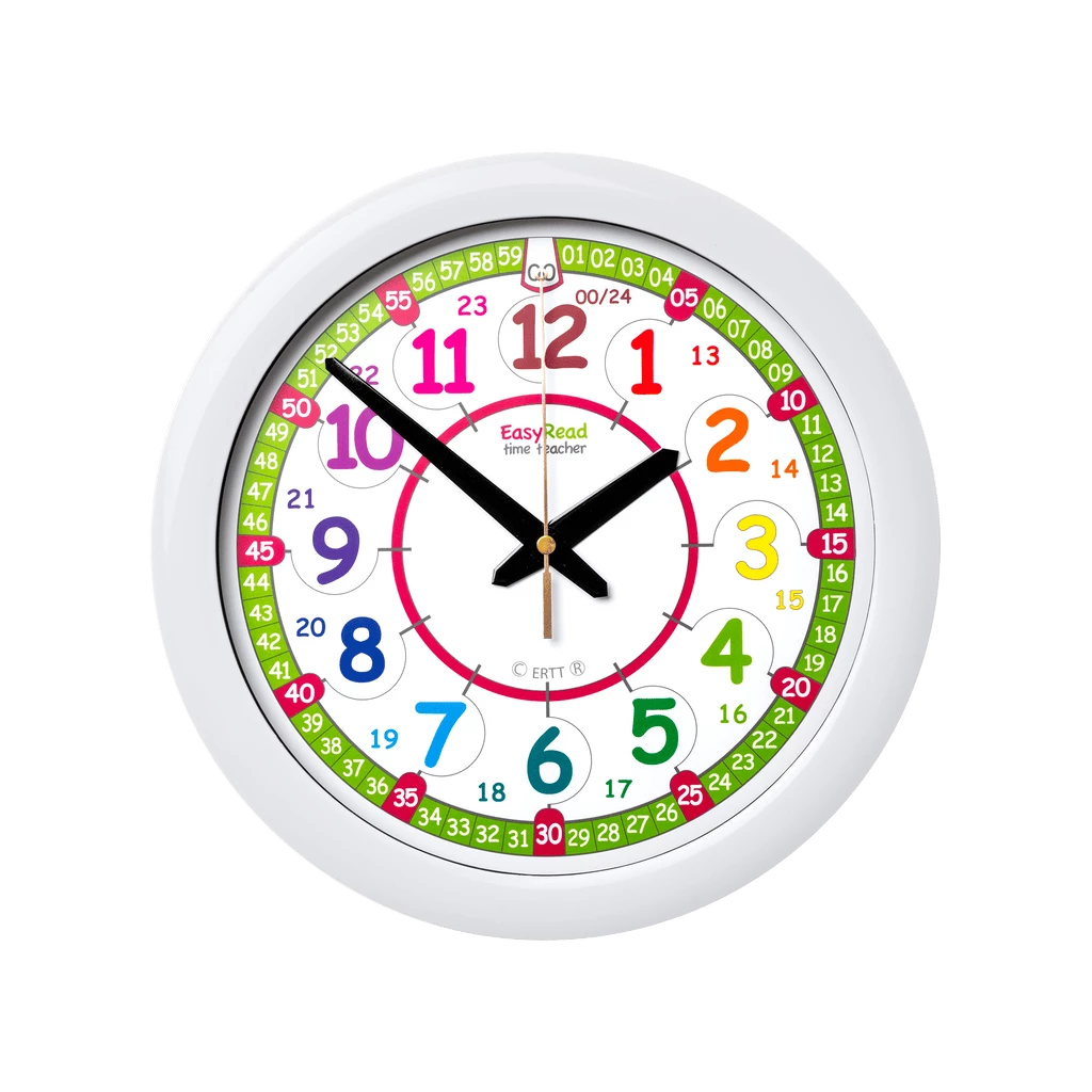 Easy Read Time Teacher Easy Read - Wall Clock - 24hr - Rainbow 1 Easy Read Time Teacher Easy Read - Wall Clock - 24hr - Rainbow