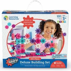 Learning Resources - Gears Gears Gears - Deluxe Building Set 100 Piece - Pink