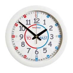 Easy Read Time Teacher Easy Read - Wall Clock -To/Past - Classroom Mini